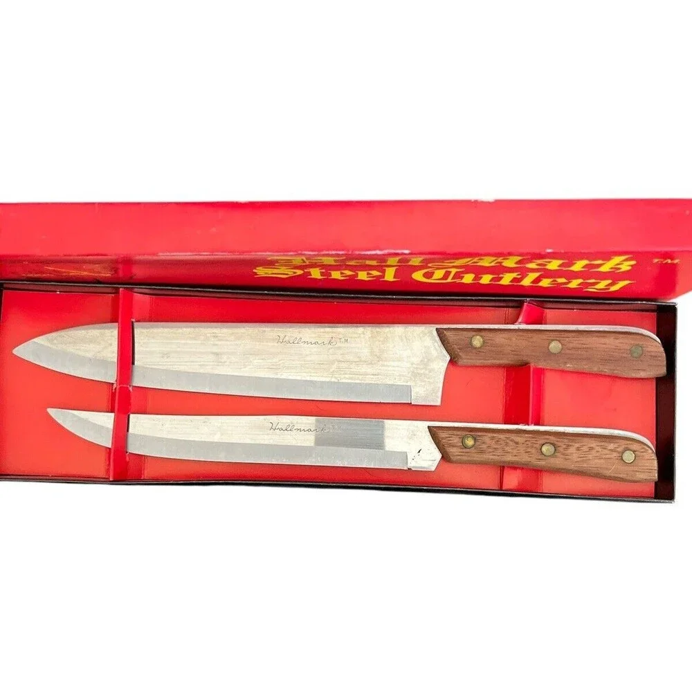 Vintage Hallmark Steel Cutlery Carving Knives Japan Set of 2